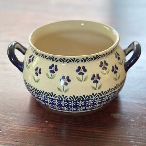 Polish Pottery Server Bowl with handles